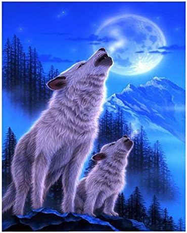 Диамантена Живопис Wolf5D Диамантени Художествени Комплекти за възрастни/Деца/Начинаещи Диамантени Точки Gem Art САМ